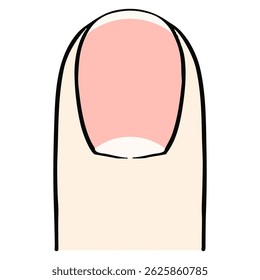 A hand-drawn vector illustration of Caucasian-style nails. Ideal for beauty, wellness, and nail care themed projects with a natural and gentle feel.