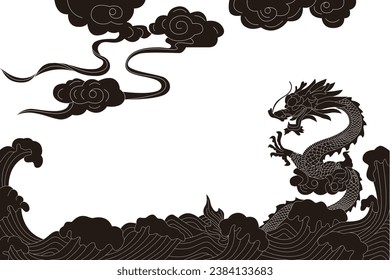 Hand-drawn vector illustration of Chinese engraving patterns