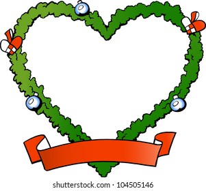 Hand-drawn Vector illustration of an christmas decoration fraim