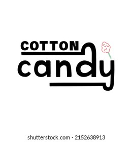 Handdrawn vector illustration with color lettering on textured background Cotton Candy for billboard, decor, business card, invitation, flyer, sign, advertising, poster, banner, print, label, template