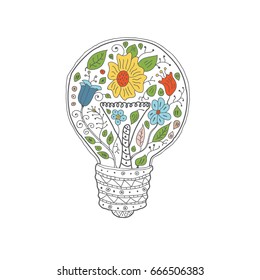 Hand-drawn vector illustration. Creative ecological idea.