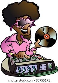 Hand-drawn Vector illustration of an Disco DJ