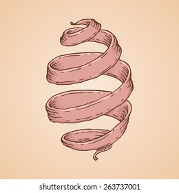 Hand-drawn vector illustration of the easter ribbon egg