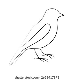 Hand-drawn vector illustration of a flying bird, a symbol of peace and freedom