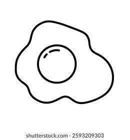 Hand-drawn vector illustration of a fried egg, perfect for menu design, food packaging, breakfast-themed branding, and restaurant graphics