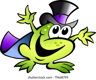 Hand-drawn Vector illustration Frog presents the show