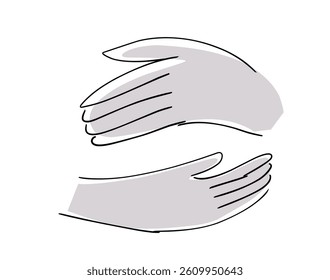 handdrawn vector illustration of hand care symbol