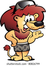 Hand-drawn Vector illustration of an Lion King