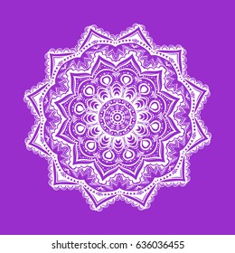 Hand-drawn vector illustration of a Mandala. Ornament mehndi, henna pattern. Can be used for textiles, printing on phone, yoga Mat, coloring.