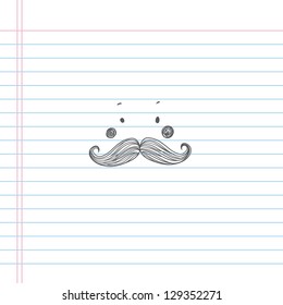 Hand-drawn vector illustration of a mustache man