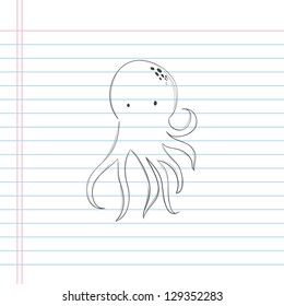 Hand-drawn vector illustration of an Octopus