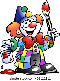 Hand-drawn Vector illustration of an Painting Clown