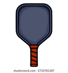 Hand-drawn vector illustration of a pickleball paddle, isolated on white