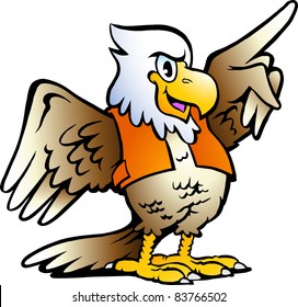 Hand-drawn Vector illustration of an Pointing Eagle