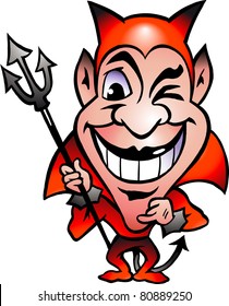 Hand-drawn Vector illustration of an Red Devil