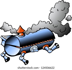 Hand-drawn Vector illustration of an running BBQ barrel