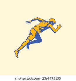 Hand-Drawn Vector Illustration of a Running Race