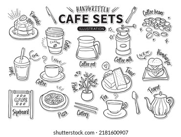 Ilustración vectorial hecha a mano inspirada en un menú de café.