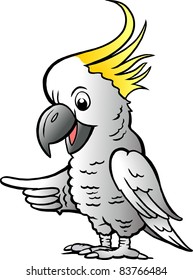 Hand-drawn Vector illustration of an Sulphur Crested Cockatoo