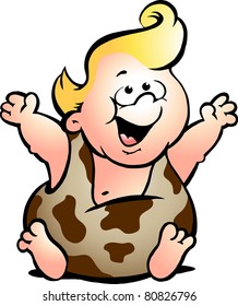 Hand-drawn Vector Illustration Of An Tarzan Baby