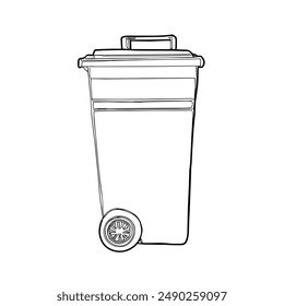 Hand-Drawn Vector Illustration of a Trash Can