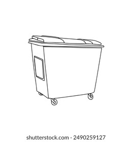 Hand-Drawn Vector Illustration of a Trash Can