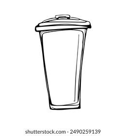 Hand-Drawn Vector Illustration of a Trash Can