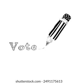 Hand-Drawn Vector Illustration of Voting, Elections, and Candidate Selection