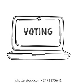 Ilustración vectorial manual de votación, elecciones y selección de candidatos