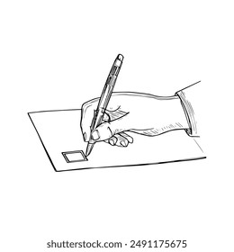 Hand-Drawn Vector Illustration of Voting, Elections, and Candidate Selection