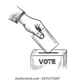 Ilustración vectorial manual de votación, elecciones y selección de candidatos