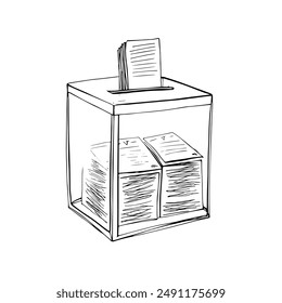 Ilustración vectorial manual de votación, elecciones y selección de candidatos
