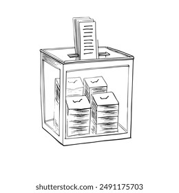 Hand-Drawn Vector Illustration of Voting, Elections, and Candidate Selection