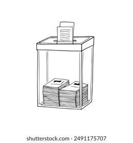 Hand-Drawn Vector Illustration of Voting, Elections, and Candidate Selection