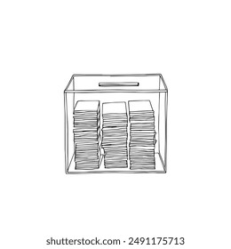 Ilustración vectorial manual de votación, elecciones y selección de candidatos