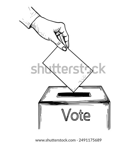 Hand-Drawn Vector Illustration of Voting, Elections, and Candidate Selection