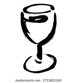 Ilustración vectorial de vino dibujada a mano con pinceladas.