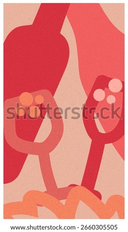 Hand-drawn vector illustration of wine elements with a minimalist style and retro texture. Suitable for wine-themed designs, promotions, and decor. Simple and elegant design.