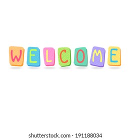 Hand-drawn vector illustration of word Welcome
