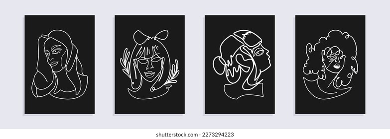 Hand-Drawn Vector Illustrations Bundle: Minimalistic Abstract Faces, Hands, and Shapes in Contemporary Silhouette Style