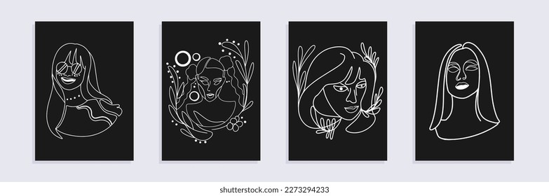 Hand-Drawn Vector Illustrations Bundle: Minimalistic Abstract Faces, Hands, and Shapes in Contemporary Silhouette Style