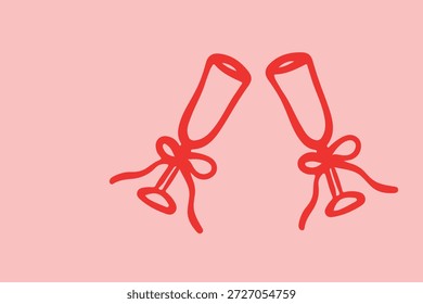 Ilustraciones vectoriales dibujadas a mano para el Día de San Valentín, que incluyen postres, bebidas, velas, corazones e íconos románticos.