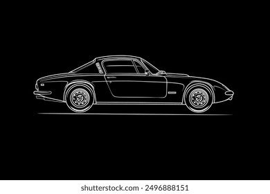 Handgezeichnetes Vektorbild eines Autos. Perfekt für die Illustration von Artikeln zu Autothemen, Präsentationen, Schablonendesign, Inneneinrichtung, Büros, Salons, Garagen, Räumen.