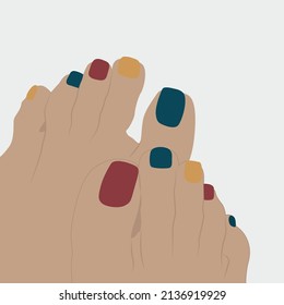 Hand-drawn vector image of female legs. The color drawing of legs.