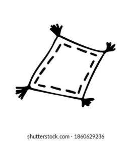 Hand-drawn vector kerchief isolated on white background. Doodle vector illustration.