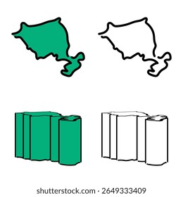 Vector dibujado a mano de Lachin, Azerbaiyán para proyectos creativos.