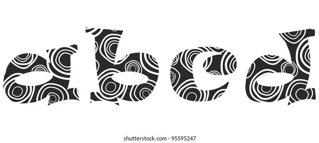 Handdrawn vector lliteras "a", "b","c" and "d" - illustration