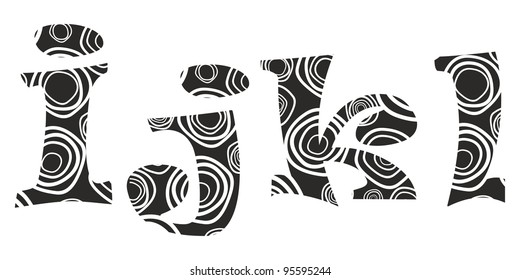 Handdrawn vector lliteras "i", "j","k" and "l" - illustration