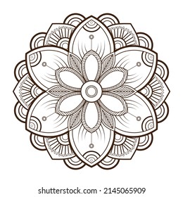 Hand-drawn vector mandala. The modern round pattern. Mandala art for yoga and meditation.