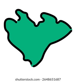 Hand-drawn vector map of Jabrayil, Azerbaijan for creative use.